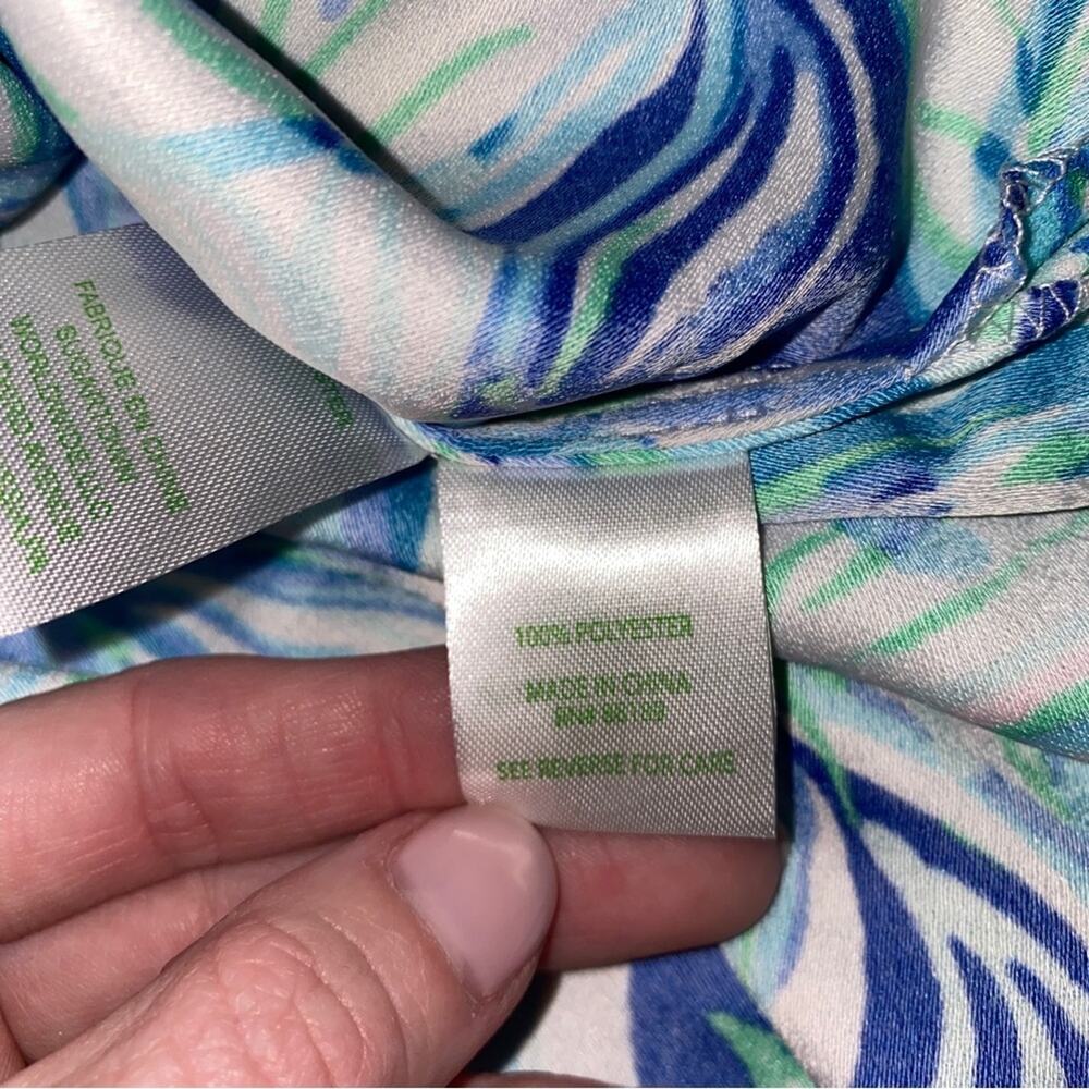 Lilly Pulitzer Donna Top Multi Party Thyme Tie Side Tunic Sleeveless Tank XS - Picture 10 of 12